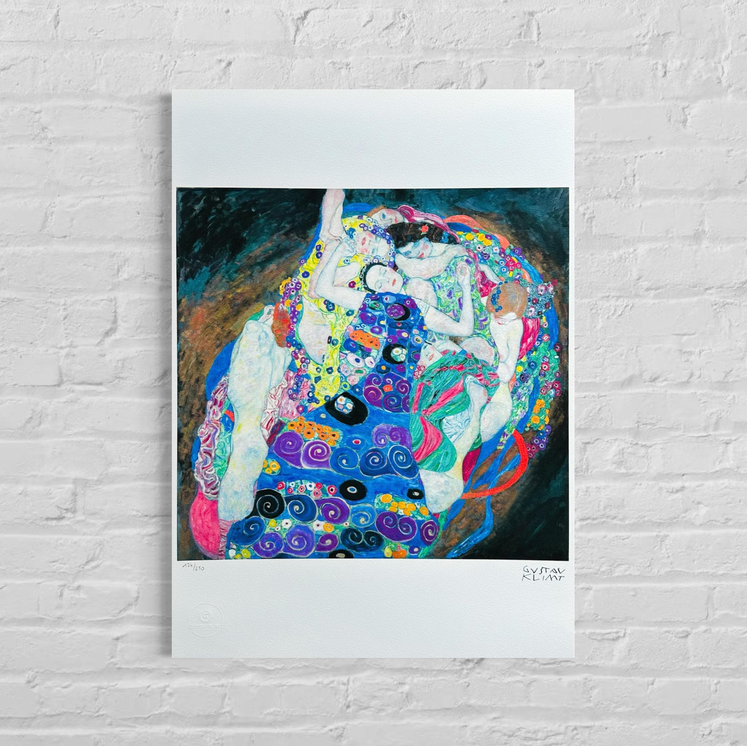 Genummerde editie Gustav Klimt, "de jonge maagd" liggende vrouwen - Certificaat - kunstdecoratie - unieke kunst lithograph after